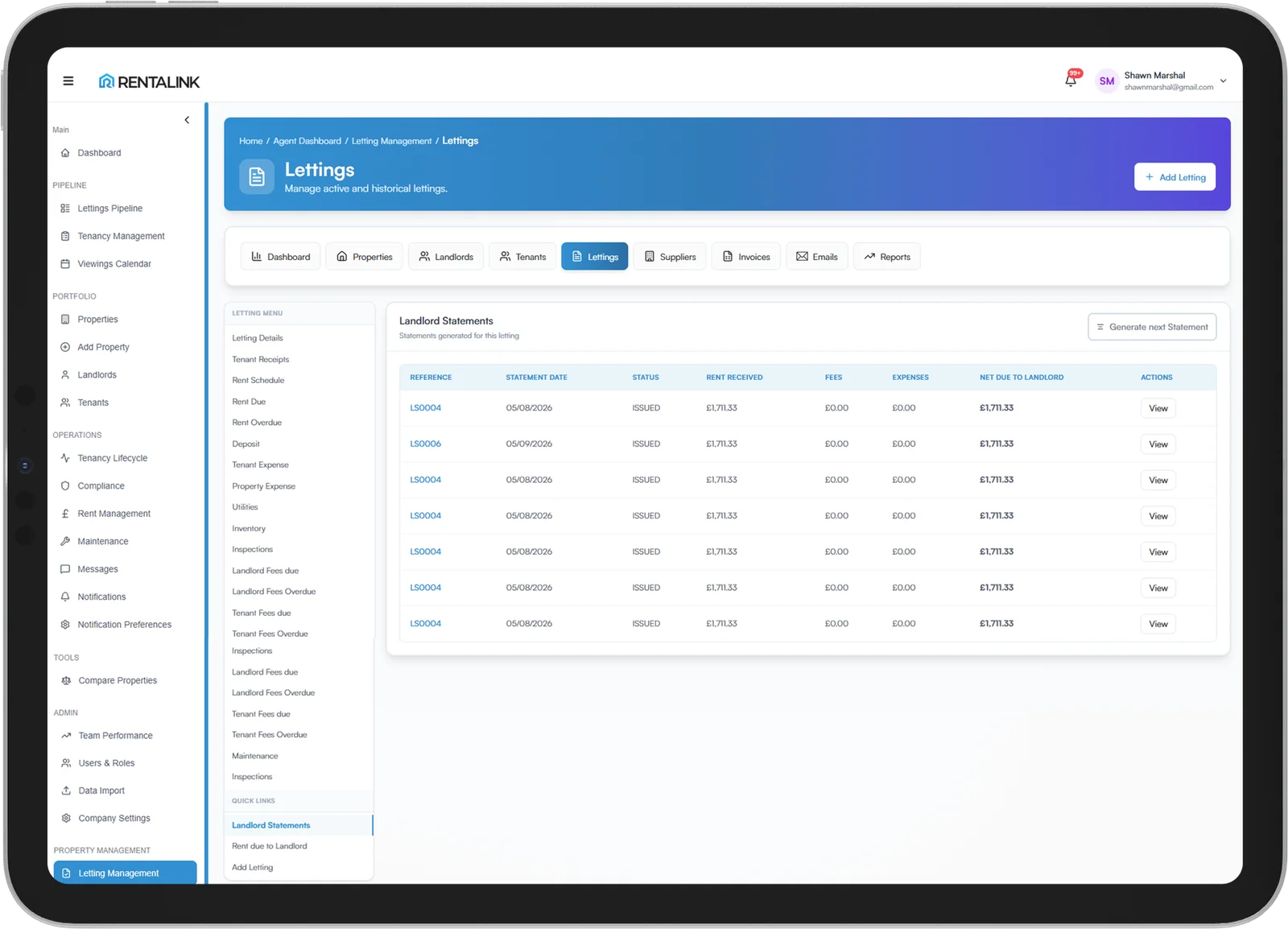 Rentalink screenshot 2